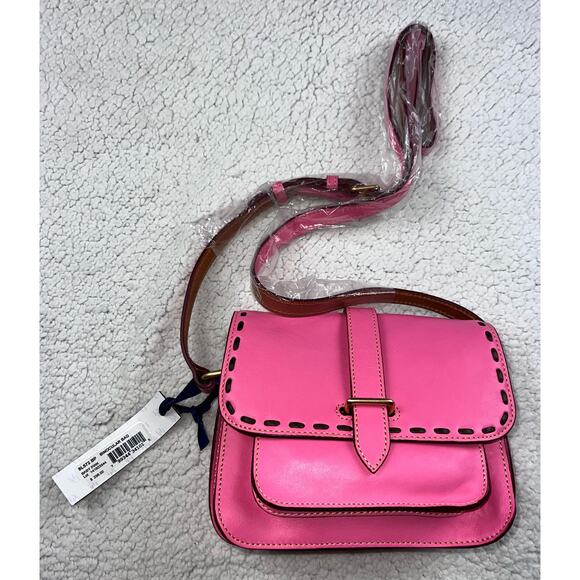 Dooney & Bourke Florentine Leather Binocular Bag baby pink crossbody purse - Picture 11 of 12